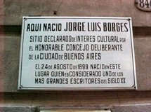Placa conmemorativa de Jorge Luis Borges